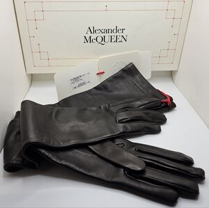 ❌️SOLD❌️ Alexander McQueen 6.5 Long Nappa Lamb Leather Fitted Gloves Black $970